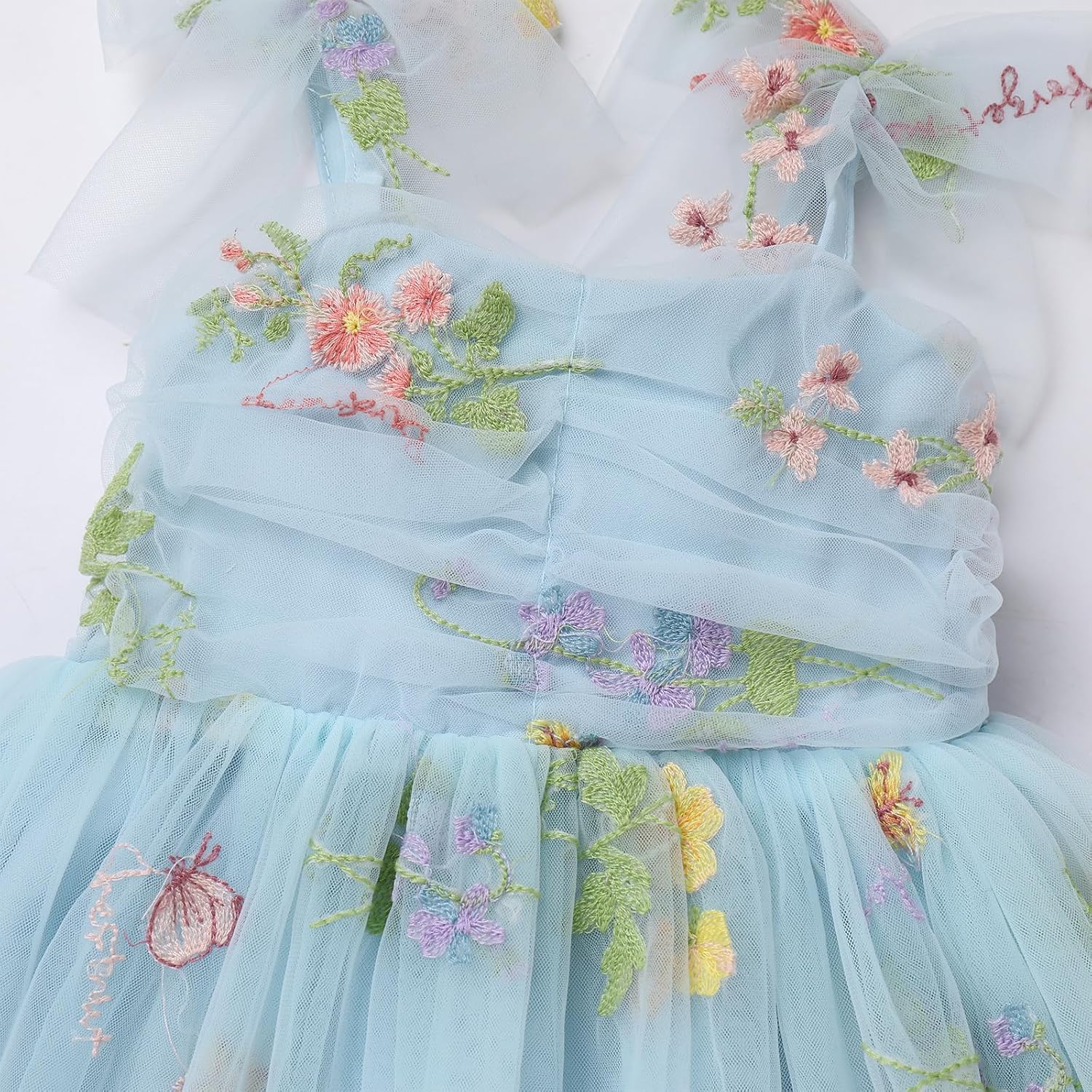 IBTOM CASTLE Toddler Baby Girl Birthday Dress Floral Sequin Tulle Tutu Dresses for Pageant Party Cake Smash Photoshoot