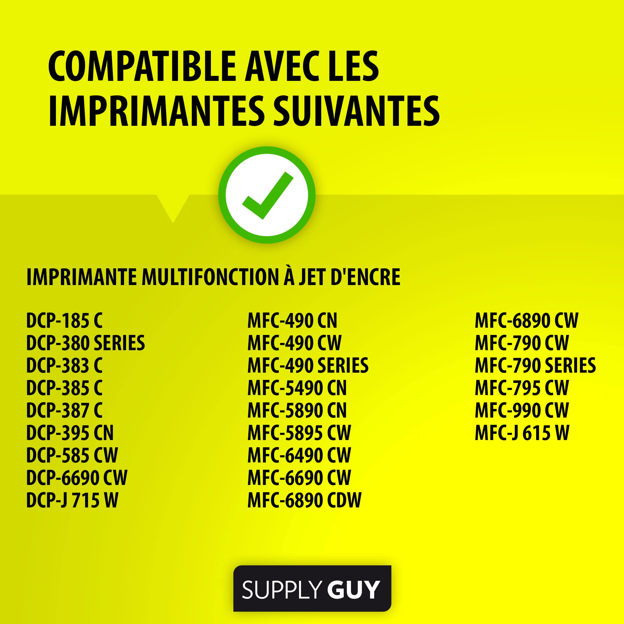 Lot De 10 Cartouches D'encre Compatibles Brother LC-1100 – 4 Noir + 2 Cyan + 2 Magenta + 2 Jaune