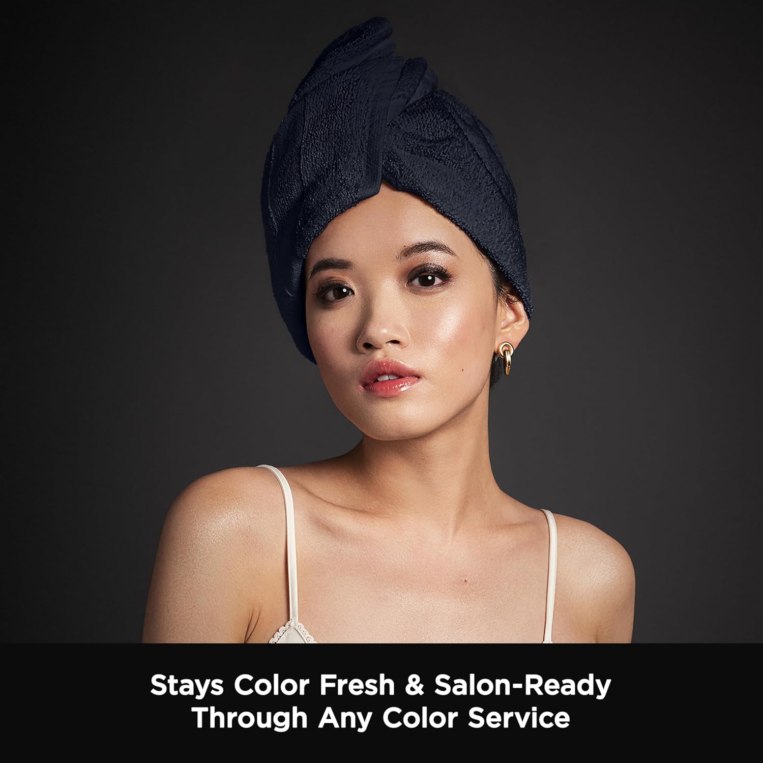 Fromm ColorSafe 100% Cotton Bleach Proof Salon Hair Towels for Hairstylists, Barbers, & Spa, 16" by 29", Absorbent Stain Resistant Towels for Drying All Hair Types, Color Safe Towels, Black 12-Pack