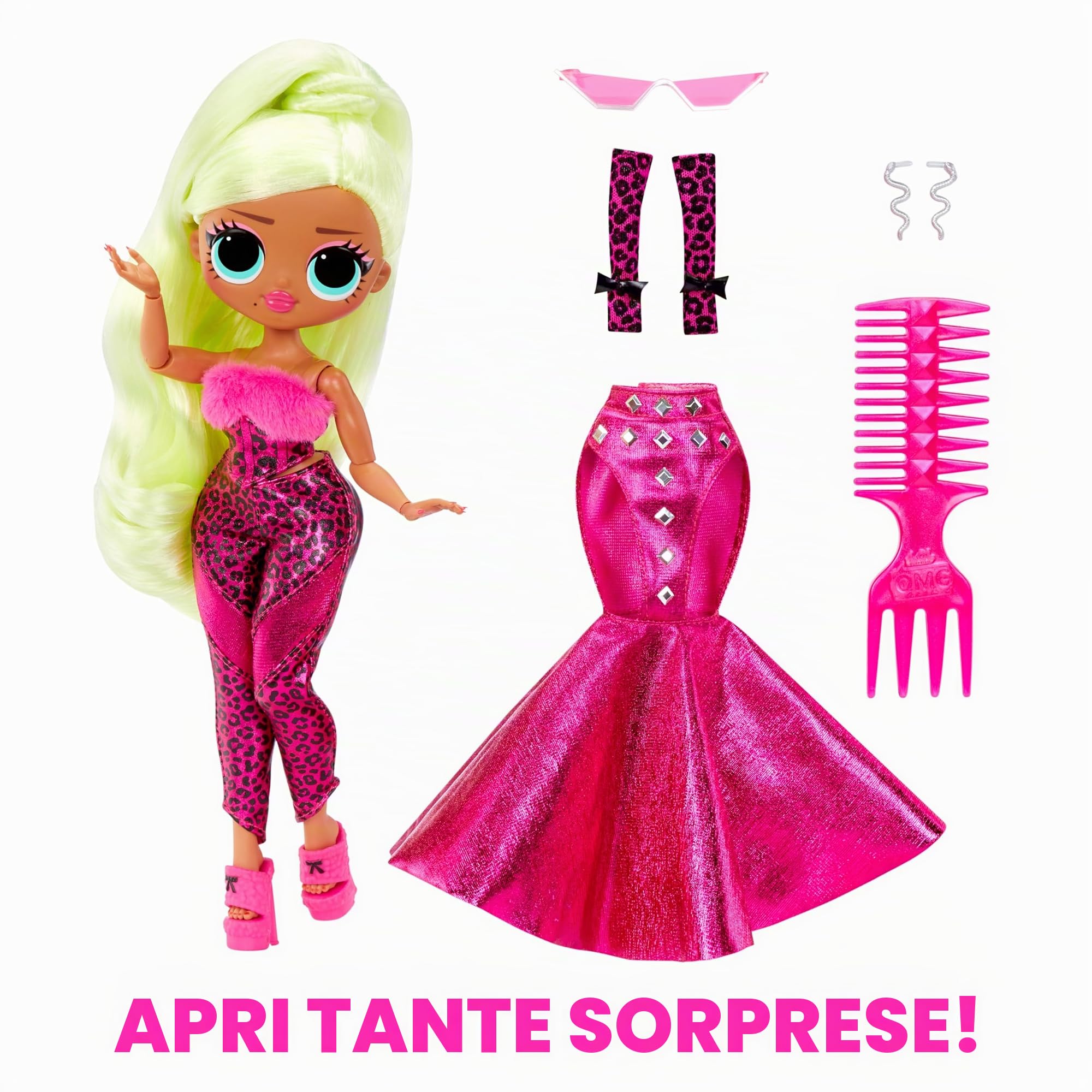 L.O.L. Surprise! Bambola alla moda OMG - Lady Diva - Con molteplici sorprese, tra cui abiti trasformabili e favolosi accessori - Età 4+