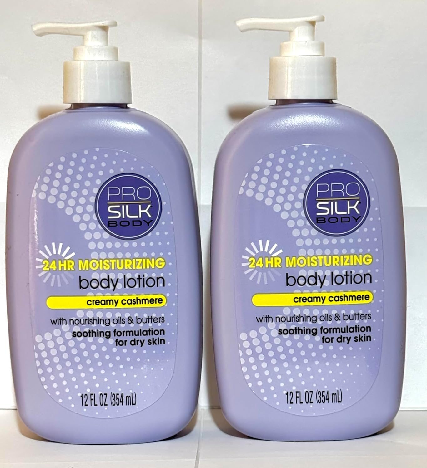 Pro Silk 24HR Moisturizing Body Lotion with Nourishing Oils & Butters – Fast Absorbing, Non-Greasy Hydration for Dry Skin, 12 FL OZ (Pack of 2) (creamy cashmere)
