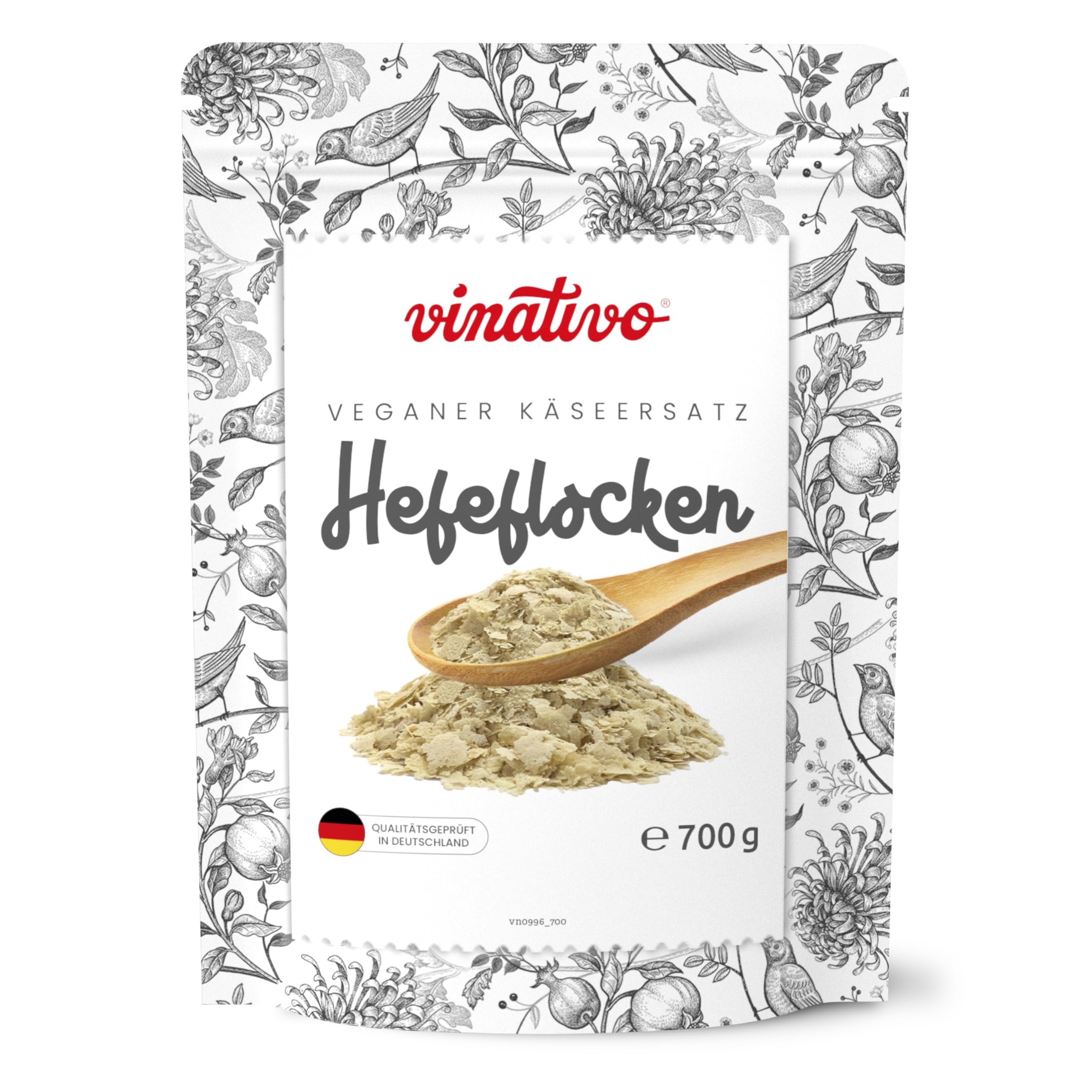 vinativo Hefeflocken – Nährhefe vegan und glutenfrei – 700g – veganer Käseersatz – Premium Qualität – zum Kochen, Backen