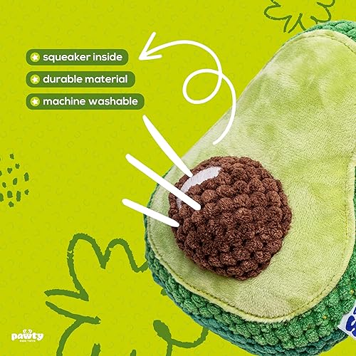 Miniatura 4 de Juguete de peluche de aguacate para perros - Regalo chirriante para cumpleaños de cachorros - Juguetes lindos para perros pequeños a medianos -