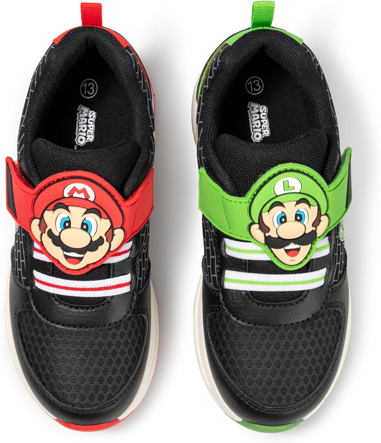 Mario and Luigi Kids Sneakers Boys Light Up Hook and Loop