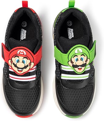 Mario and Luigi Kids Sneakers Boys Light Up Hook and Loop