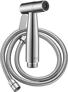 Handheld Bidet Sprayer for Toilet Shattaf Set with 1.2M hose Cloth Diaper Bathroom Cleaning Muslim Shower Personal Hygiene Stainless Steel Brushed