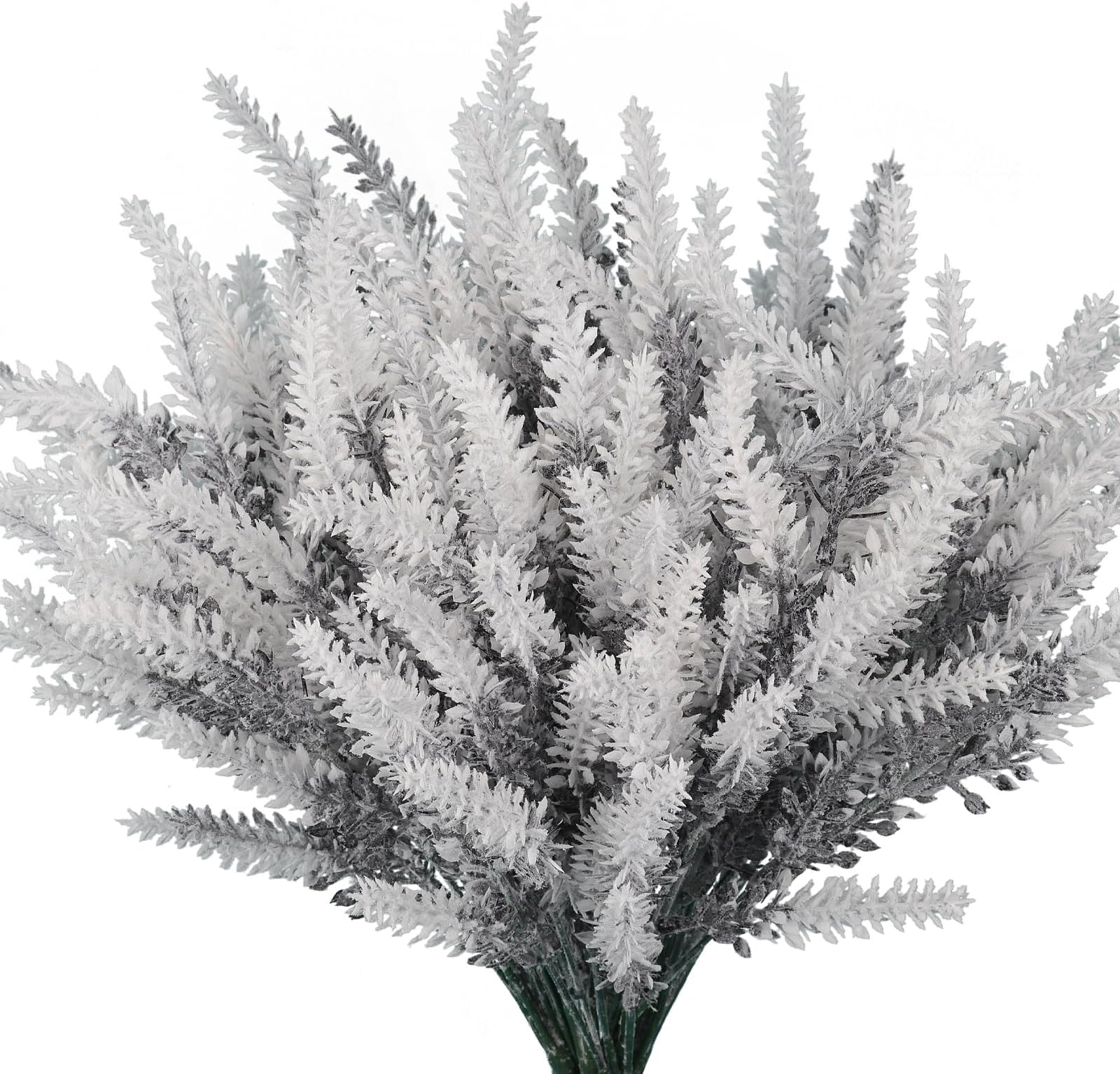 RECUTMS Artificial Lavender Bouquets 8 PCS Faux Plastic Plants UV Resistant for Indoor Outdoor Wedding Garden Patio Window Box Office Table Centerpieces Fall Decorations (Black White)