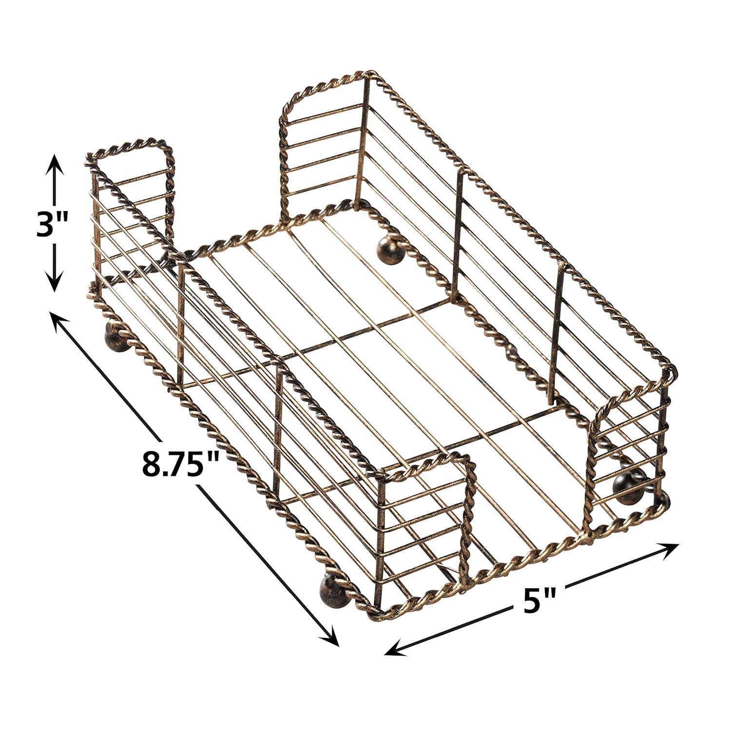 Hoffmaster BSK2112 Wire Guest Towel Basket, 8.75" x 5" x 3", Bronze