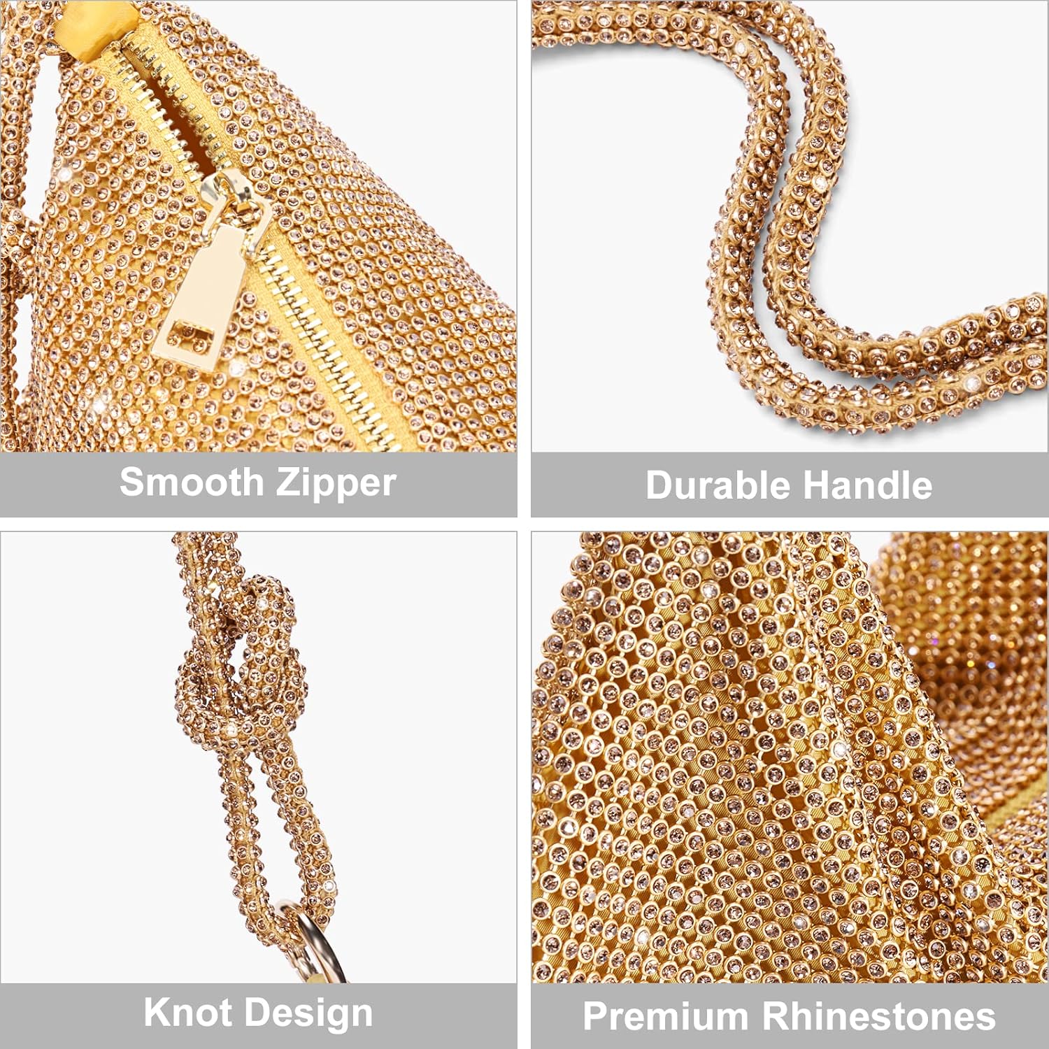 Rhinestone Purses for Women Chic Sparkly Evening Handbag Bling Hobo Bag Shiny Silver Clutch Purse for Party | Rhinestone, Chic, Sparkly, Evening, Bling, Shiny