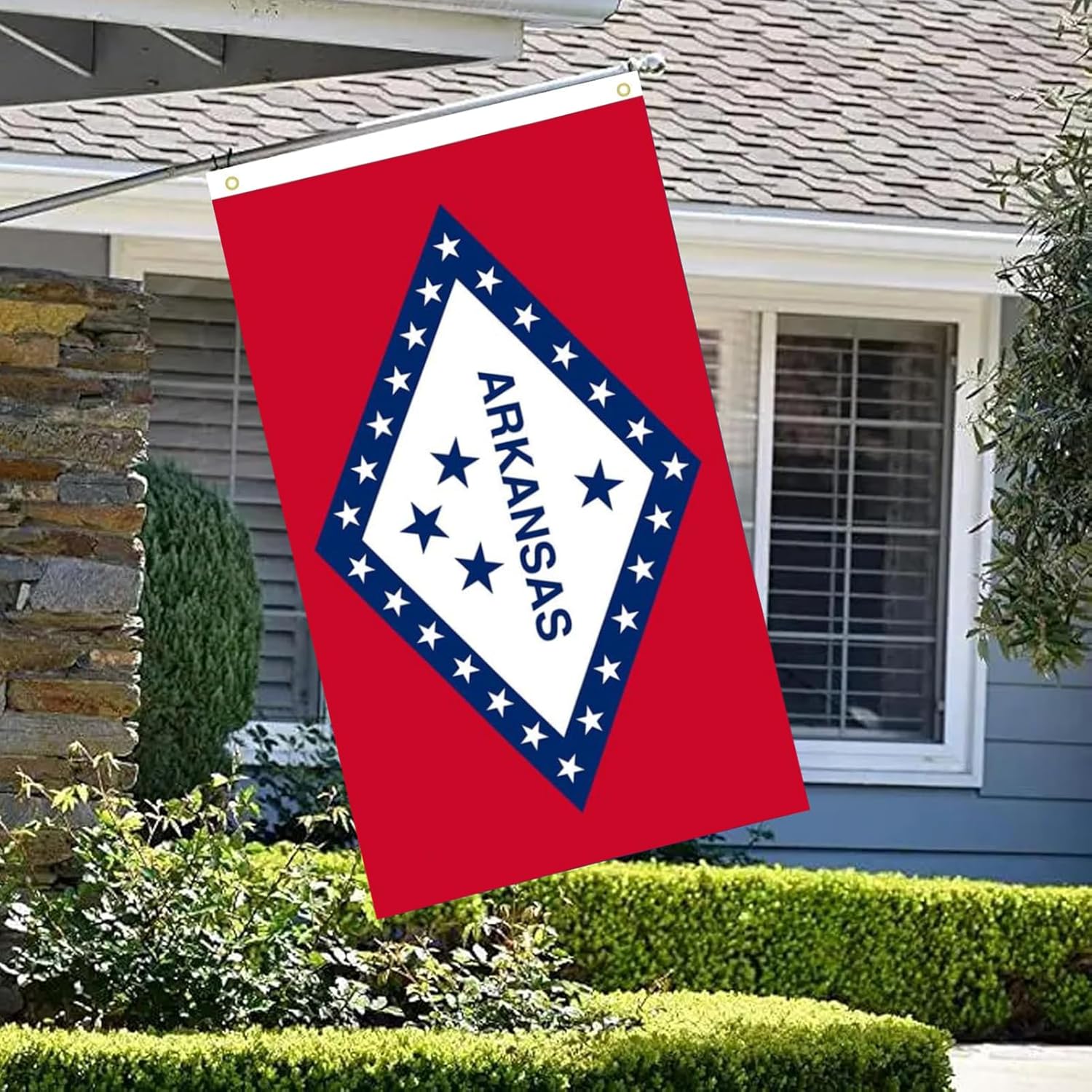 Arkansas Flag 3x5 FT Sturdy for Outside, Heavy Duty 3Ply Polyester Arkansas State Flags Outdoor, Double Sided Long Lasting AR State Flag Brass Grommets - Image 7
