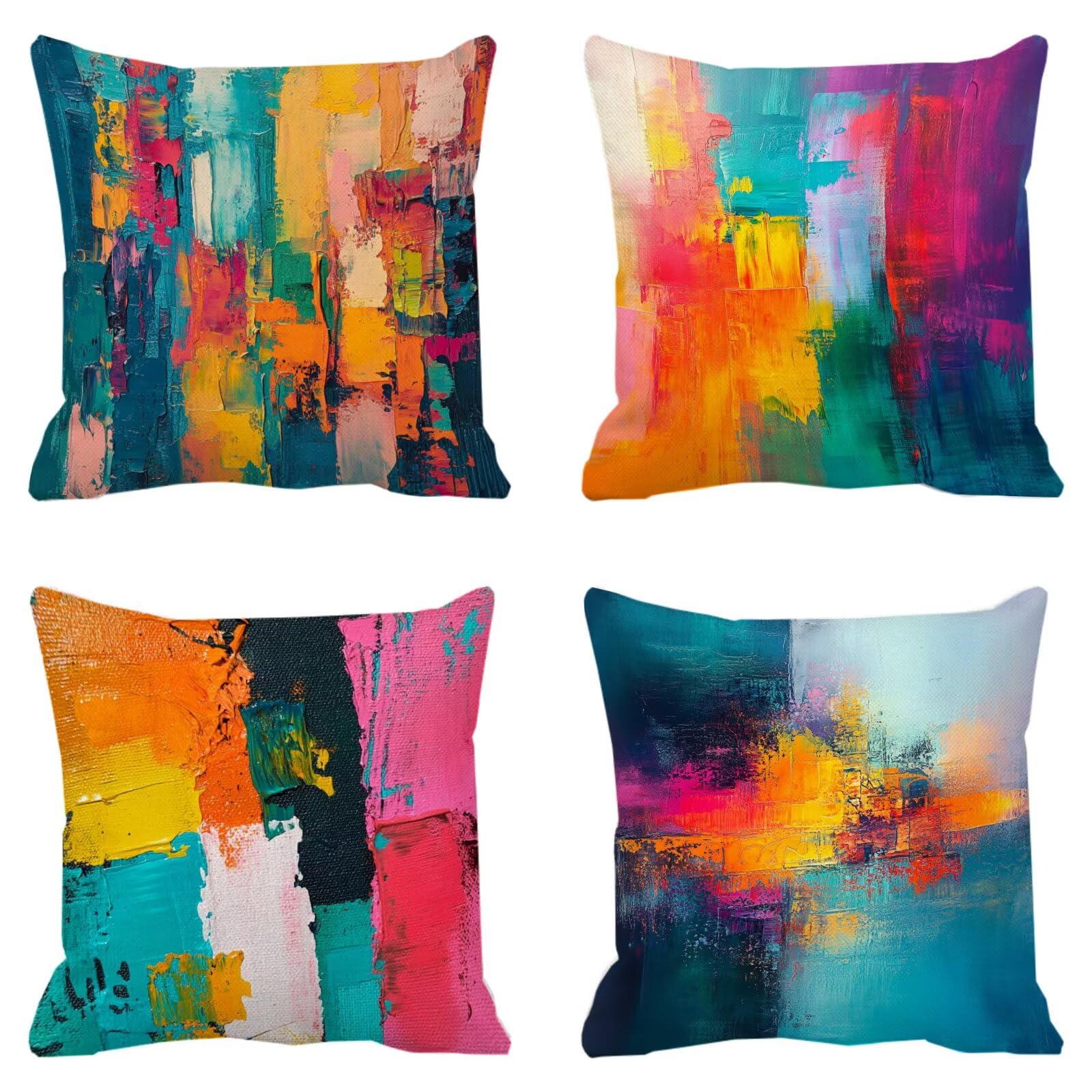 Coussins de canapé extérieur imperméables 35x35cm anti-taches motif abstrait