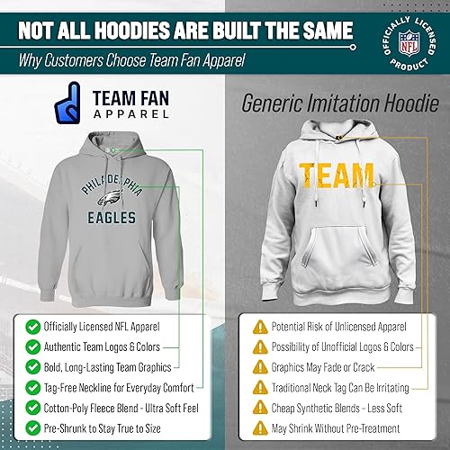 Miniatura 207 de Team Fan Apparel - Sudadera con capucha para adultos de NFL Gameday, mezcla de algodón y vellón de poliéster, abrígate y representa a tu