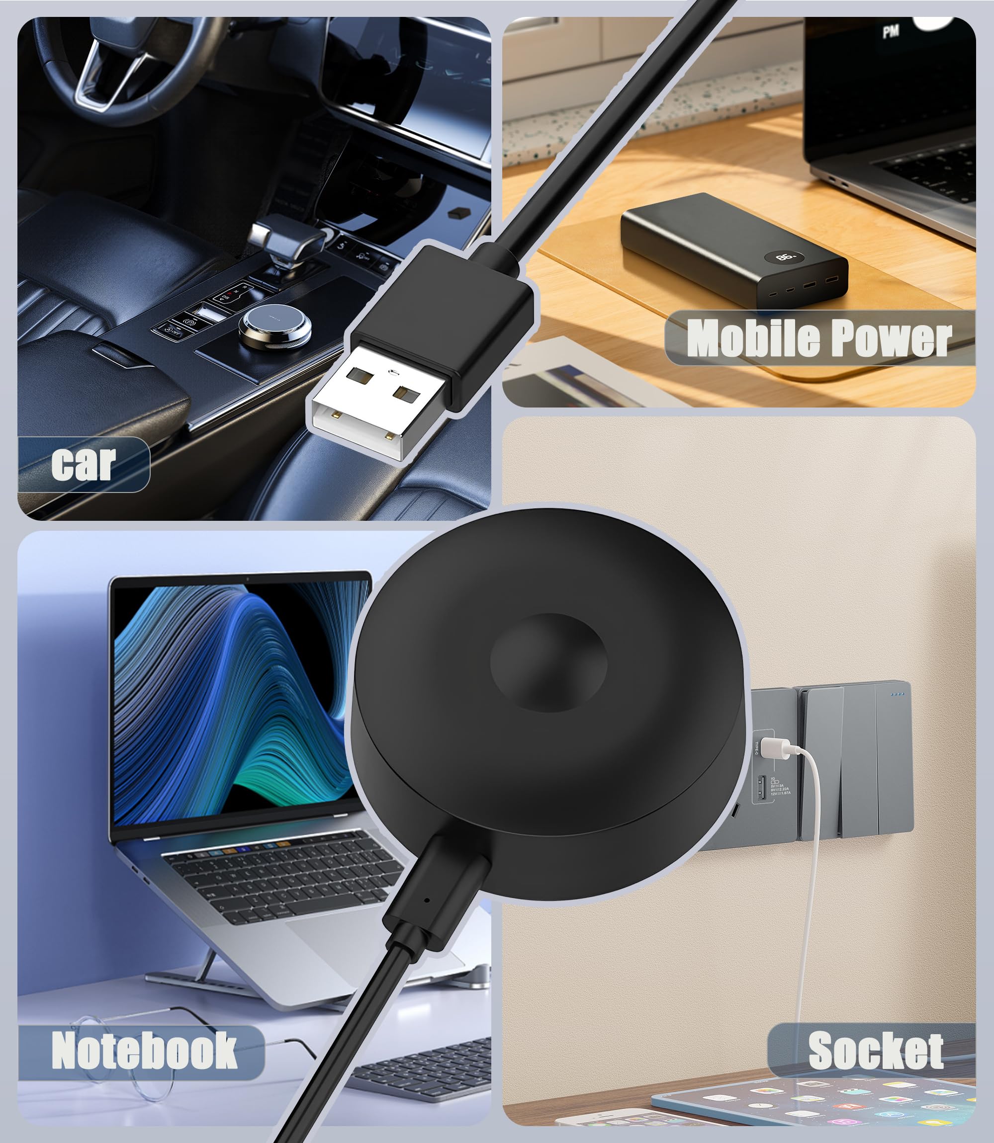 Caricabatterie per Spazzolino Elettrico Compatibile con Braun Oral-B iO10 iO9 iO8 iO7, Stazione di Ricarica Magnetica per Oral-B IO, con Adattatore USB-C e Custodia, IPX7 impermeabile