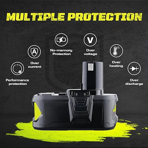 Miniatura 5 de Reemplazo mejorado de iones de litio 4P 7.0Ah para batería Ryobi de 18 V compatible con baterías Ryobi P103 P104 P105 P108 P109 18 voltios