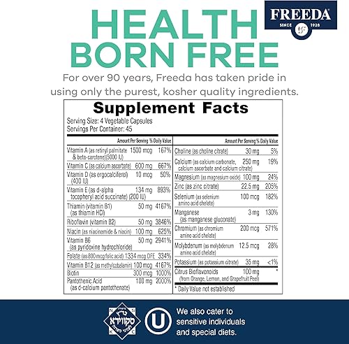 Miniatura 3 de FREEDA SCD Multivitamínico  Suplemento multivitamínico diario para hombres y mujeres  Vegano, sin gluten, SCD Legal  Vitaminas para adultos