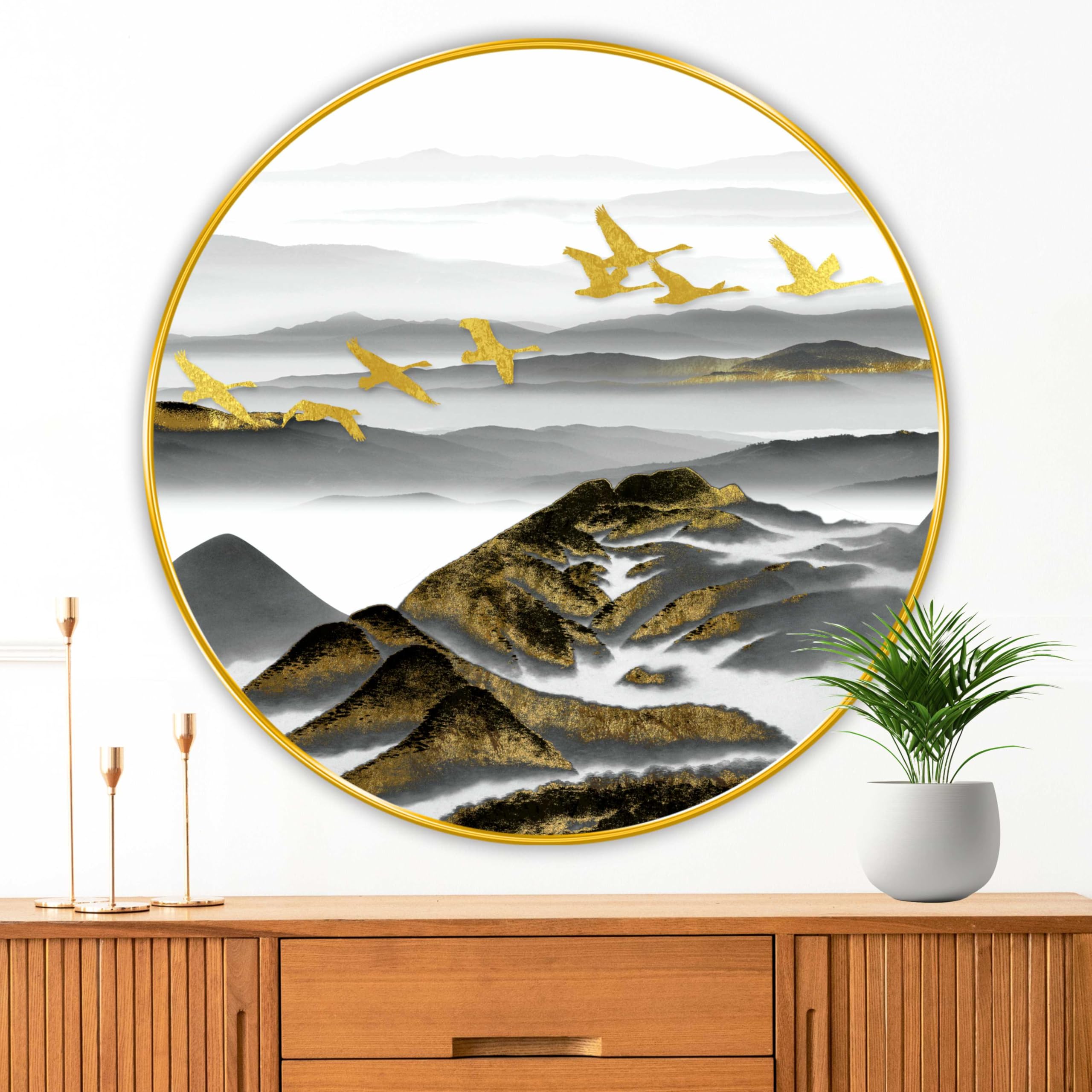 Livin'luxe Abstract Bird Painting - Modern Art -1
