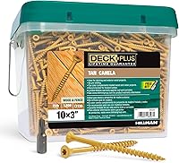 Vista 81 de Deck Plus Tornillos para valla y madera exterior con revestimiento epoxi de 2 pulgadas #8 x 2 Torx/Star Drive Incluido, rosca gruesa, tornillo Rojo