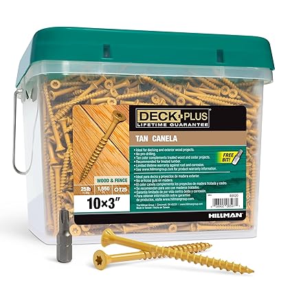 HILLMAN FASTENERS 48420 25 lb 10x3 Tan Deck Screw