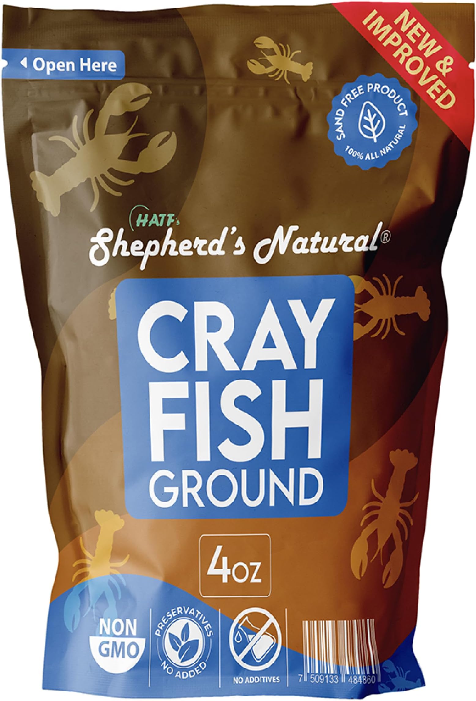Crayfish. Dried, Ground. 4 oz, Sand-Free by HATF's Shepherd's Natural, Excellent seasoning for all types of dishes. Savory - Super Clean - No dirt! Great for soups and beans. Preservative free