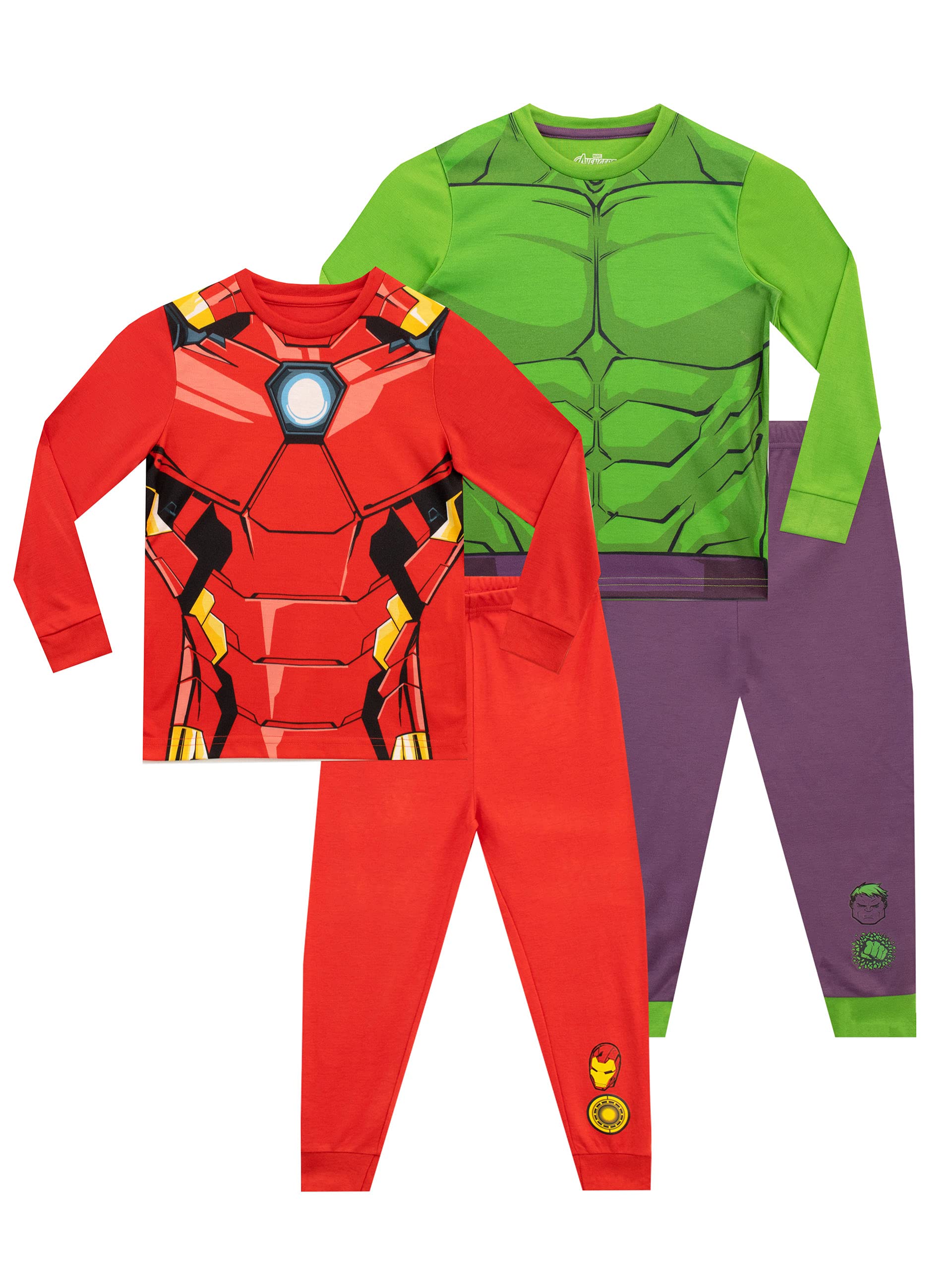 Marvel Boys' Avengers Pajamas 2 Pack Size 7 Multicolored