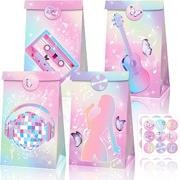 LaVenty Singer Theme Party Favor Bags Pop Star Birthday Party Supplies