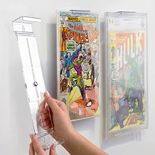 CollectorMount™ Comic Book Frame Wall Mount & Shelf Stand, 3 Pack | Patented Adjustable Display for Comic Books, Graded Comics & Magazines. Fits 7.14"-14.25". Wall Mount & Shelf Stand.