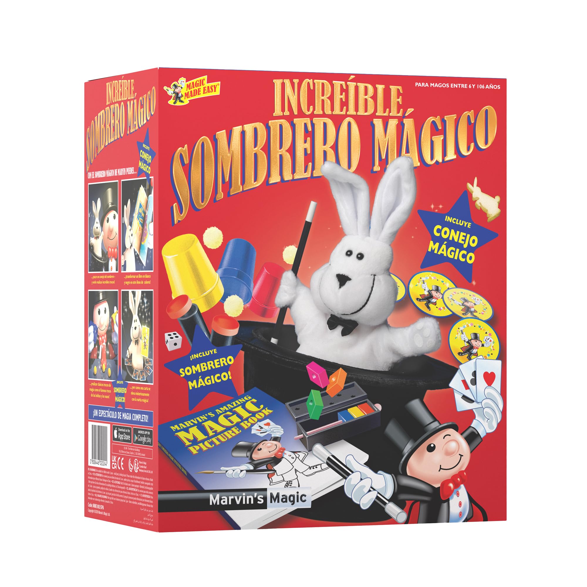 Marvin's Magic - Juego de Trucos de Magia de Madera para Niños - Incluye Bloques de Escape - Conejo Que Desaparece - Naipes Que Suben - Set Educativo - Regalo Ideal Cumpleaños