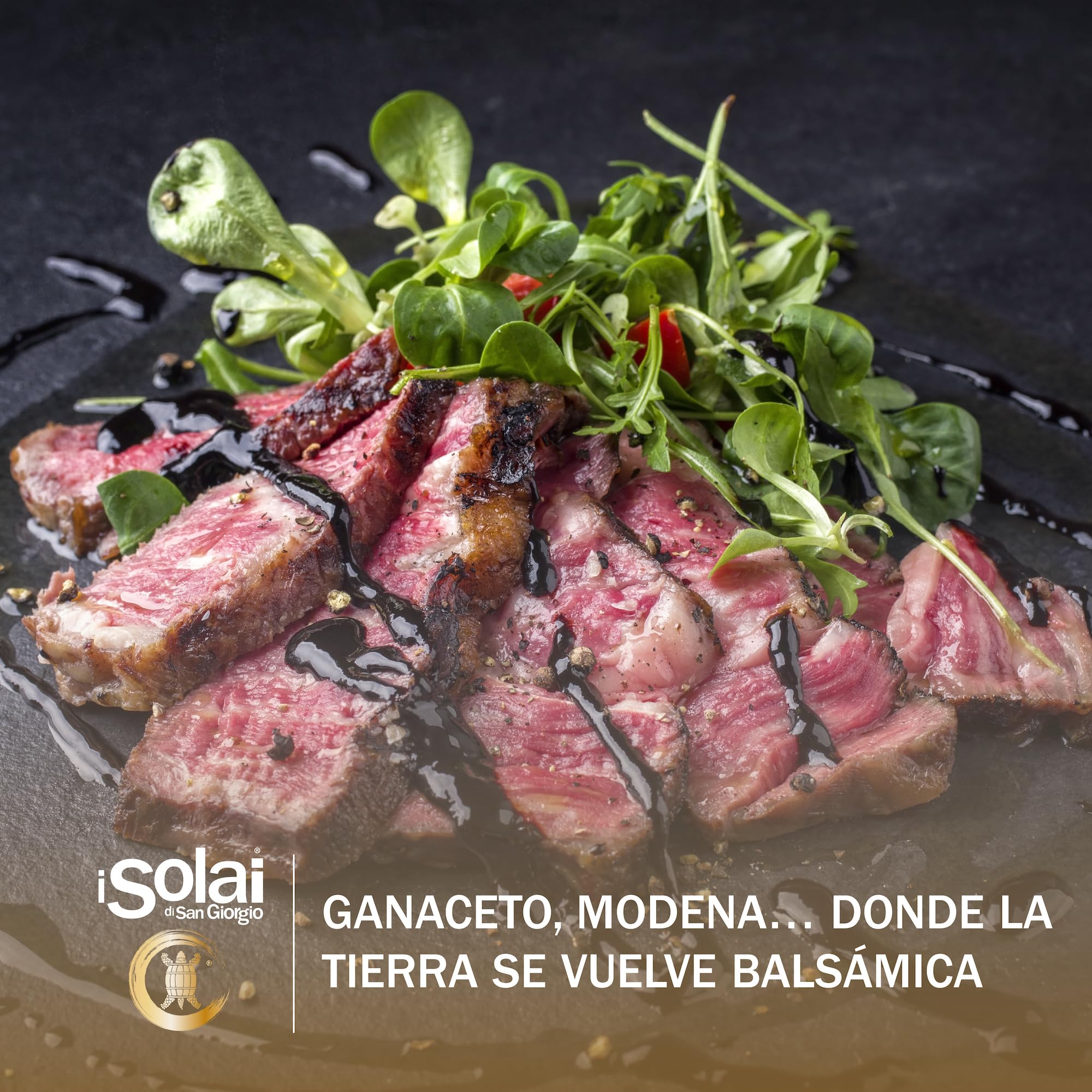 I Solai Di San Giorgio, Vinagre Balsámico de Módena I.G.P. Biológico, de Alta Densidad, Elaborado con Uvas 100% Italianas Ecológicas, Ideal para Acompañar Carnes Rojas, Quesos, 250 ml.