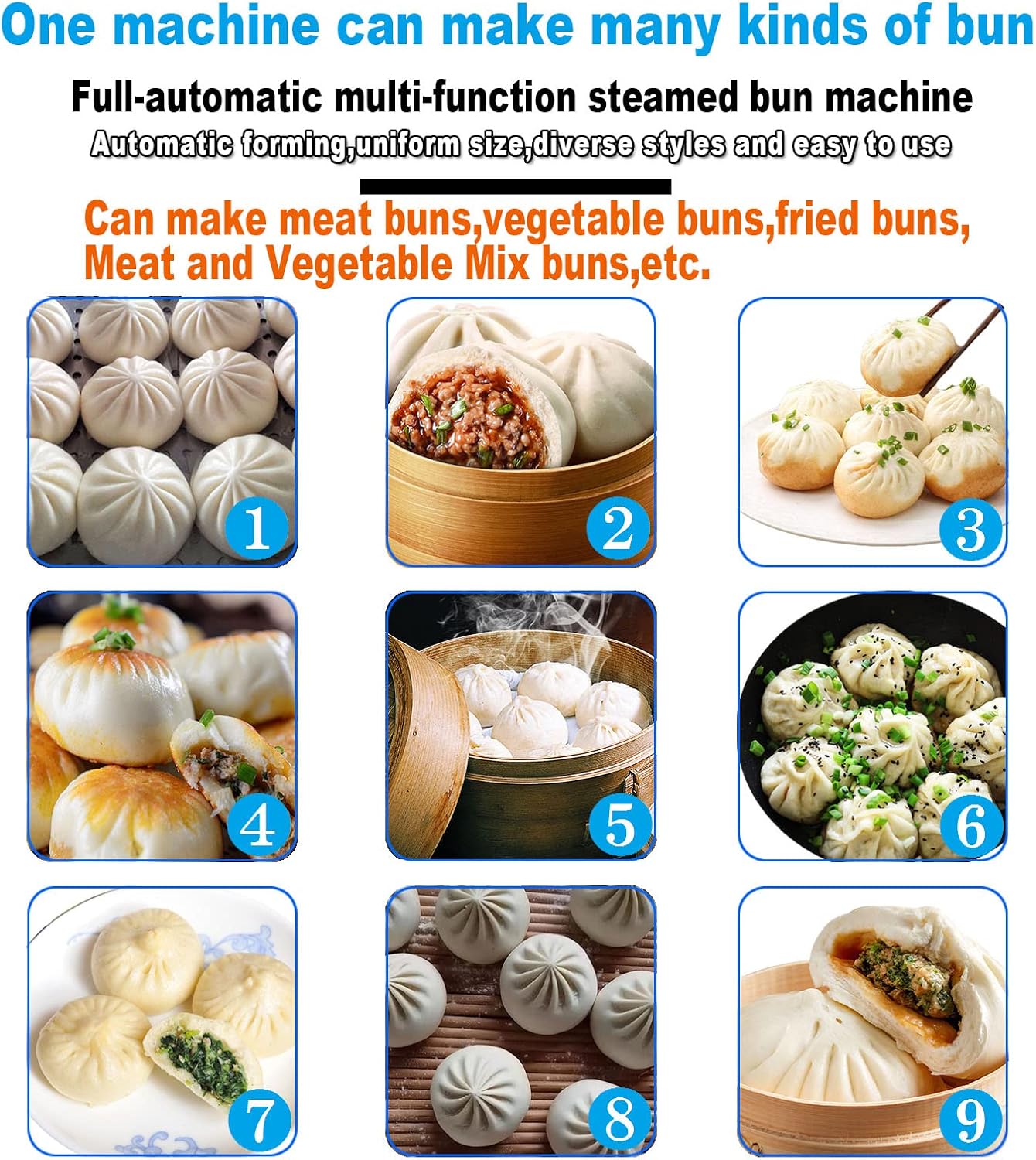 Commercial Steamed Stuffed Bun Machine Multi-Functional Steamed Stuffed Bun Making Machine baozi maker Soup Dumplings Maker 110V