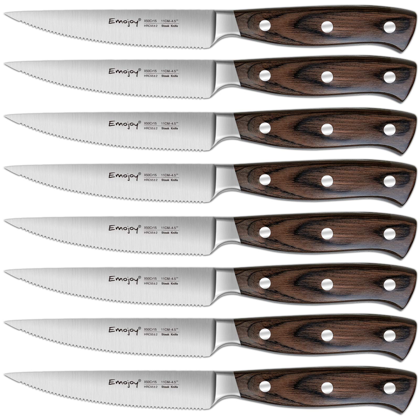 EmojoySteak Knife Set, Steak Knives, Steak Knife Set, Steak Knives Set of 8, Serrated Steak Knife with Gift Box