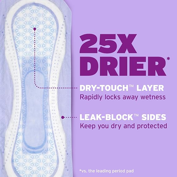 Poise Incontinence Pads & Postpartum Incontinence Pads, 7 Drop Ultra Absorbency, Long Length, 39 Count, Packaging May Vary