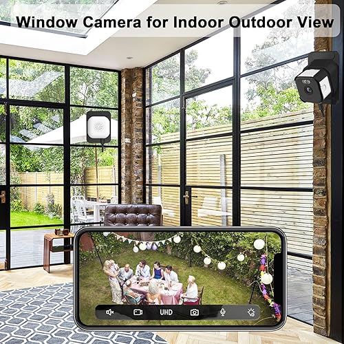 Miniatura 2 de Cámaras de ventana 2K para seguridad del hogar, cámara WiFi de 2.4 GHz y 5 GHz para bebémascota con aplicación de teléfono, cámara de visión