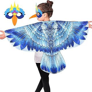 iROLEWIN Eagle-Bird Wings-Costumes for Kids Bird Mask Owl Hawks Toddler Dress-Up for Girls Boys Halloween Party Toys