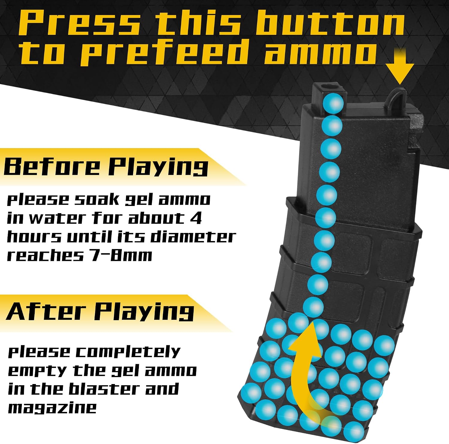 2 Pack Gel Splat Blaster - 31 Inch Big Size - Manual and Full Auto Splatter 12 Orby per Second - 7.4V Modular Rechargeable Battery Powered - for Ages 14+