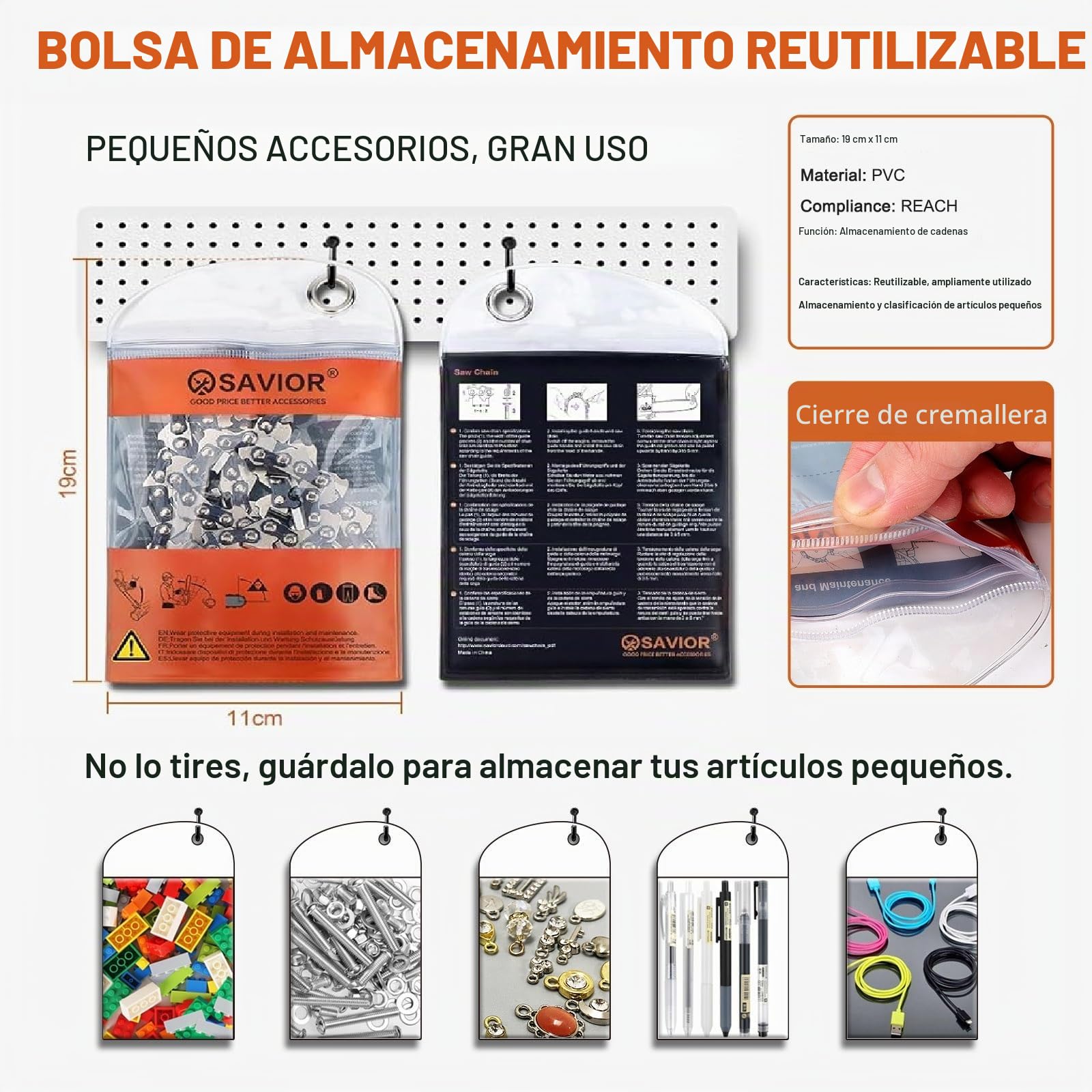 Savior Pack de 3 Cadenas de Motosierra .325 "LP para Espadas de 15cm -32 Eslabones, 1.1mm para Makita DUC150Z, Cadena compatible para Bosch EasyChain 18V-15-7