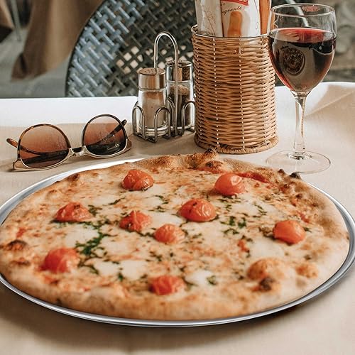 Miniatura 4 de Deedro Bandeja para pizza, bandeja para pizza de acero inoxidable de 12 pulgadas y bandeja para hornear, paquete de 3