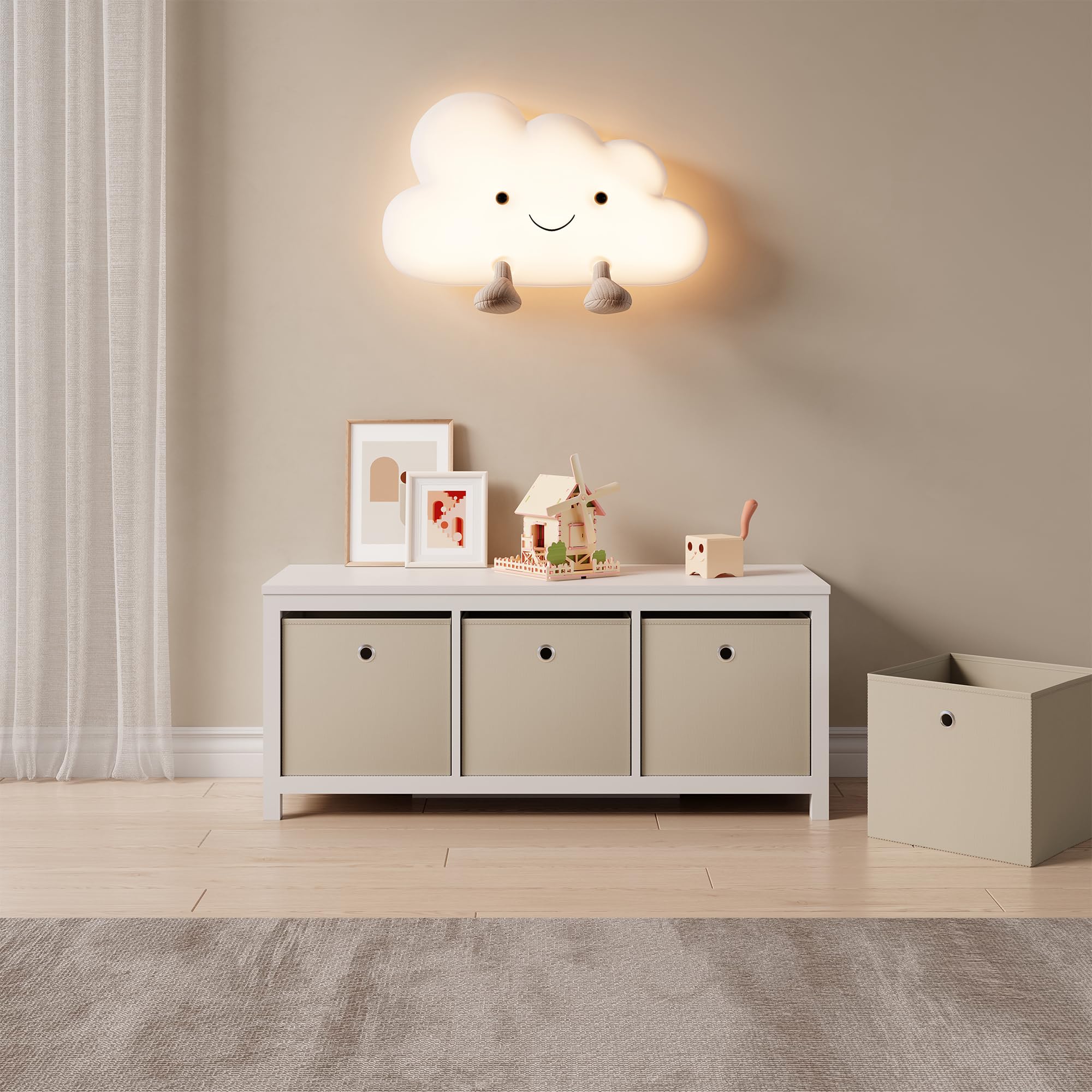 Goodivery ® Opvouwbare Opbergmanden Van 32L Voor Een Georganiseerde Ruimte Set Van 3 Beige En Ivoor