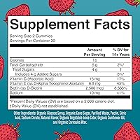 Vista 2 de MaryRuth's Vitaminas para el cabello, la piel y las uñas USDA Organic Gomitas de biotina de 2500 mcg con vitamina C y vitamina E Vitaminas