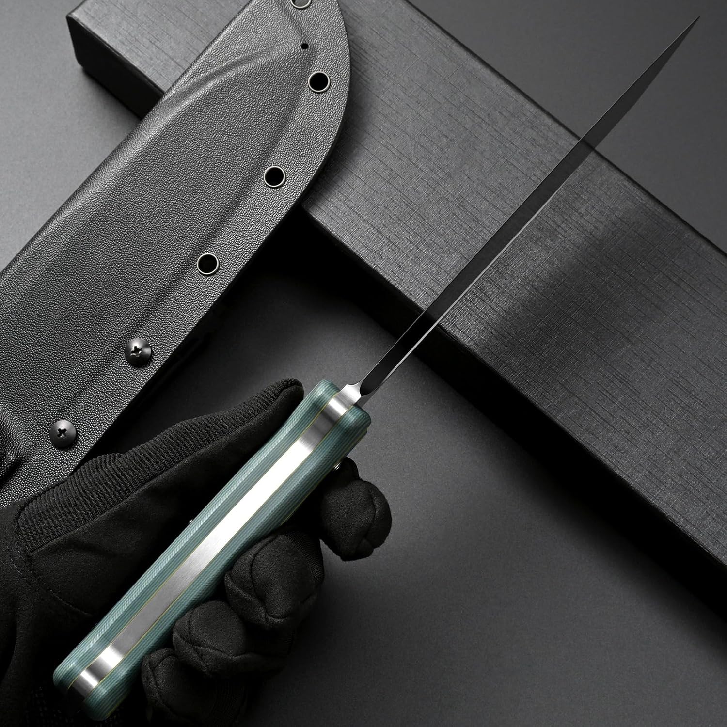 Eafengrow EF149 Fixed Blade Knife N690 Steel Blade Colorful G10 Handle Full Tang EDC Straight Knife for Hunting Camping Adventure