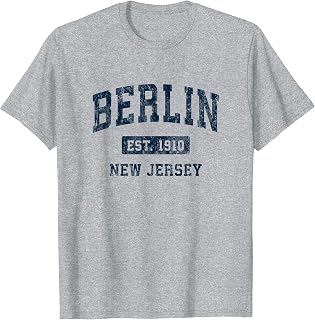 Berlin New Jersey NJ Vintage Athletic Sports Design T-Shirt