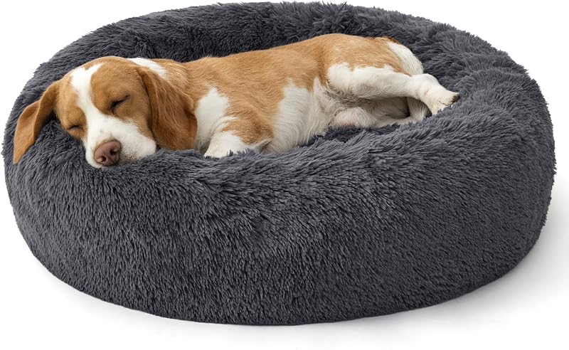 Cama Redonda para Cães Bedsure SupportMax® com Laterais Elevadas e Capa Removível – Tamanho Médio, 76,2 cm