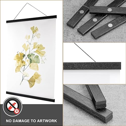 Vista 18 de WITCOLOR - Marco magnético de teca para pósteres, marcos de pósteres, fotos infantiles, mapas, pergaminos, imágenes, obras de arte e impresiones