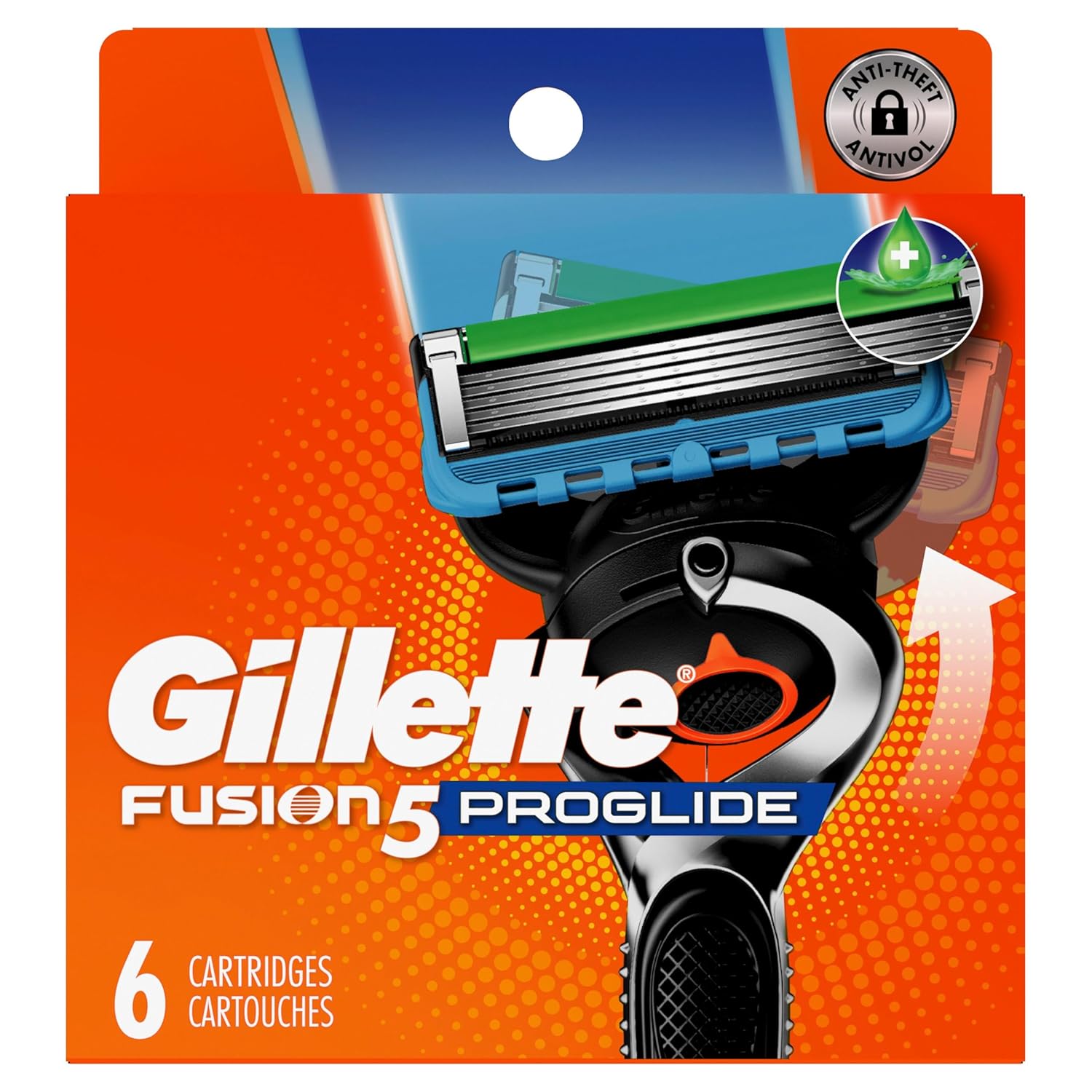 Gillette Fusion5 ProGlide Razor Blade Refills for Men, 5-Blade Cartridges, Precision Trimmer, Enhanced Lubrication Strip, Fits Fusion5 Handles, 6 Count
