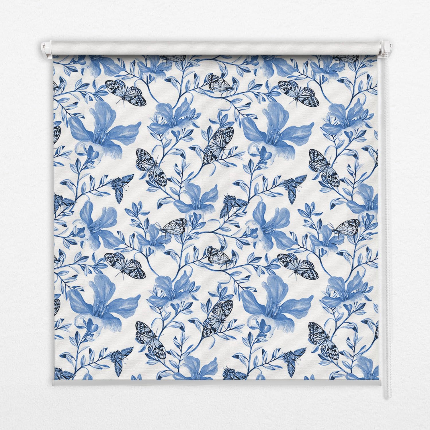 Store enrouleur occultante pour chambre : ambiance papillons bleus 60x180
