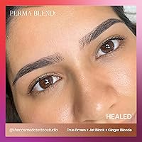 Vista 5 de Perma Blend Pigmento de tinta de tatuaje de cejas rubio jengibre, suministros profesionales de microblading para cejas, botella de 1/2 oz