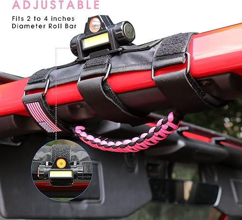 Miniatura 2 de Asas de agarre de barra de agarre con luz para Jeep Wrangler Accesorios TJ JK JL YJ Unlimited Rubicon Sahara 2 puertas 4 puertas Jeep Gladiator JT,