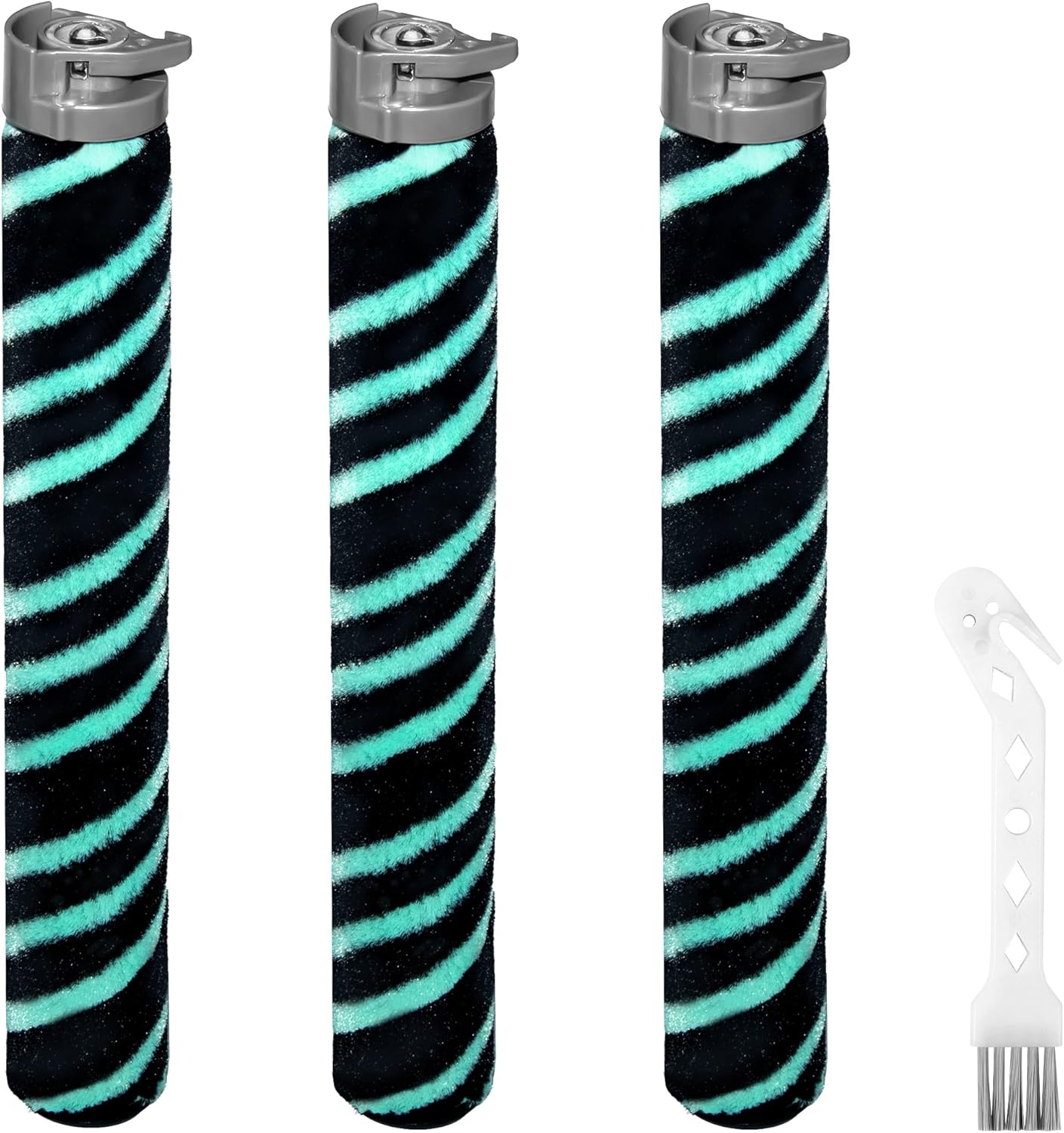 HZ4002 HZ4000 Soft Brush Roller Replacement Parts Compatible with Shark POWERDETECT Ultra-Light Corded Stick Vacuum with DuoClean Detect, 3 Brushrolls, 1 Cleaning Brush, 566CU4000