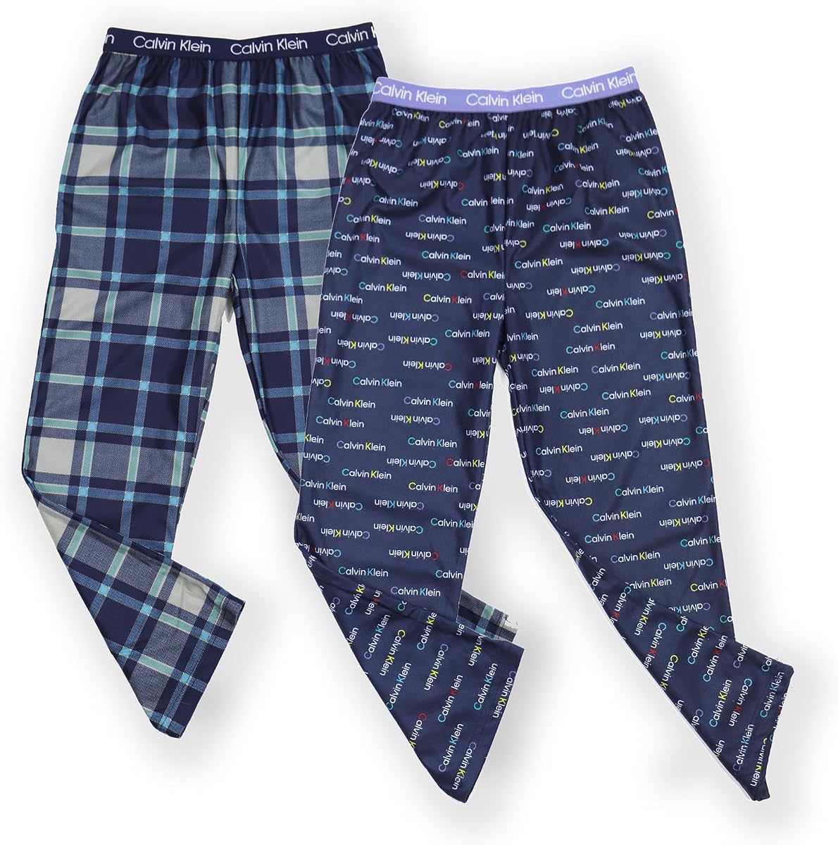 Calvin Klein Kids Pantalón de pijama micro cepillado súper suave para niño, paquete de 2