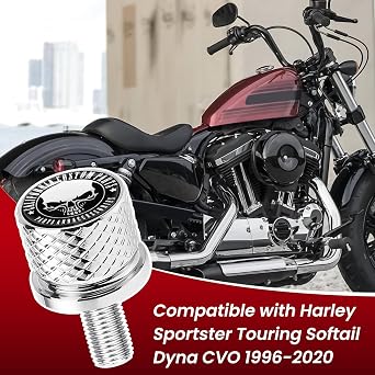 GUAIMI Stainless Knurled Fender Seat Bolt Screw 1/4-20 Thread Compatible with Harley 1996-2026 Sportster Touring Softail Dyna CVO Electra Glide Street Glide - Skeleton Skull