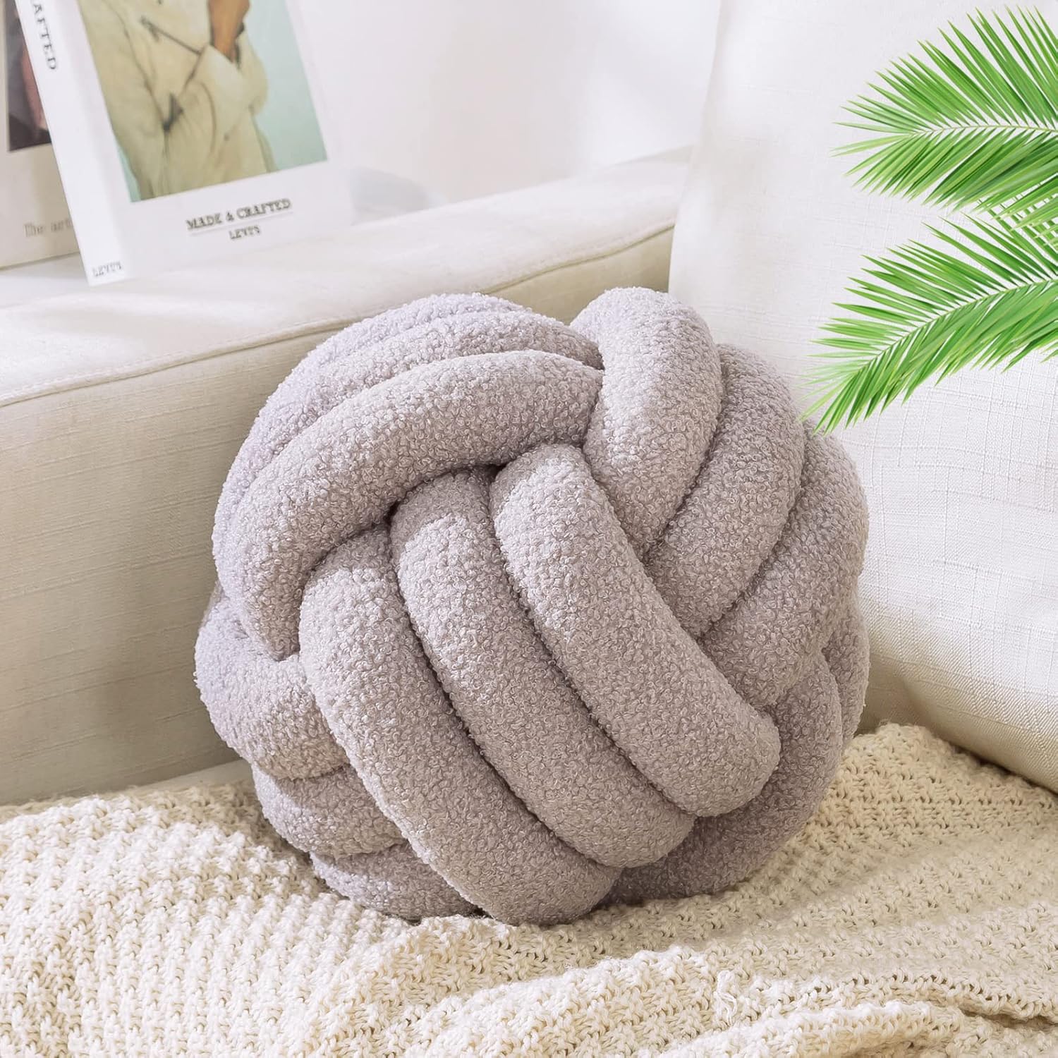 KUCCO Knot Pillow Ball,11.8inch Round Throw Pillows for